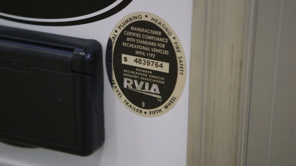 An rvia certification sticker 