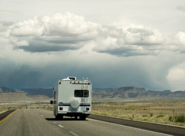An RV out on the road with a rvia certification