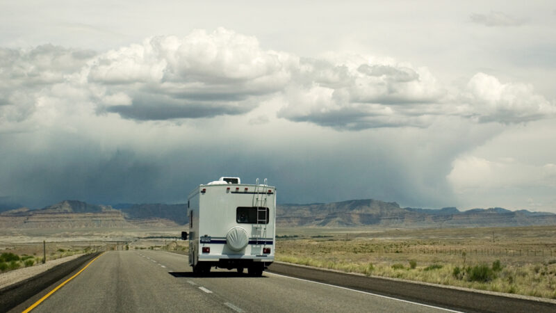 An RV out on the road with a rvia certification