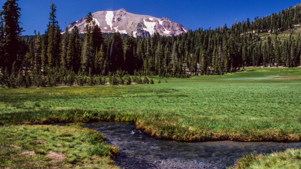 View of Lassen Volcanic National Park, one of the parks along the national park to park highway