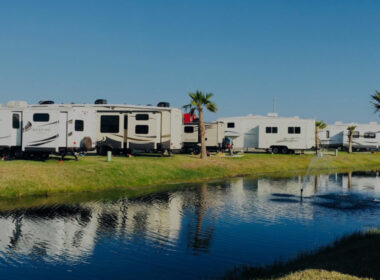 View of RVs at Port A RV Resort, one of the port aransas rv parks