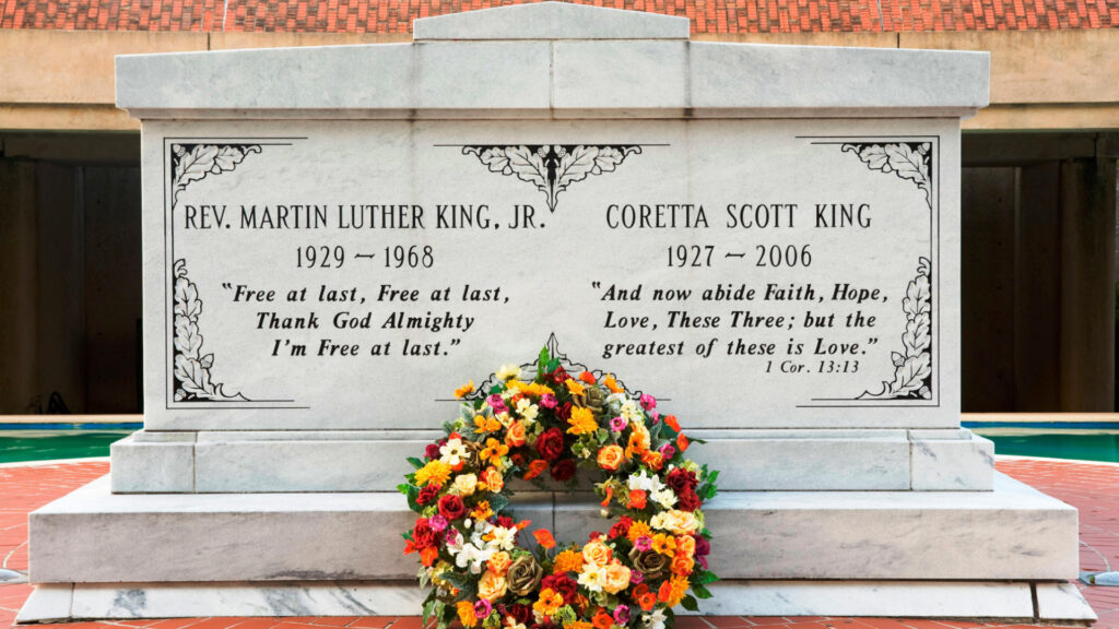 Martin Luther King, JR and Coretta Scott's resting place at The King Center, at one of the national parks in georgia