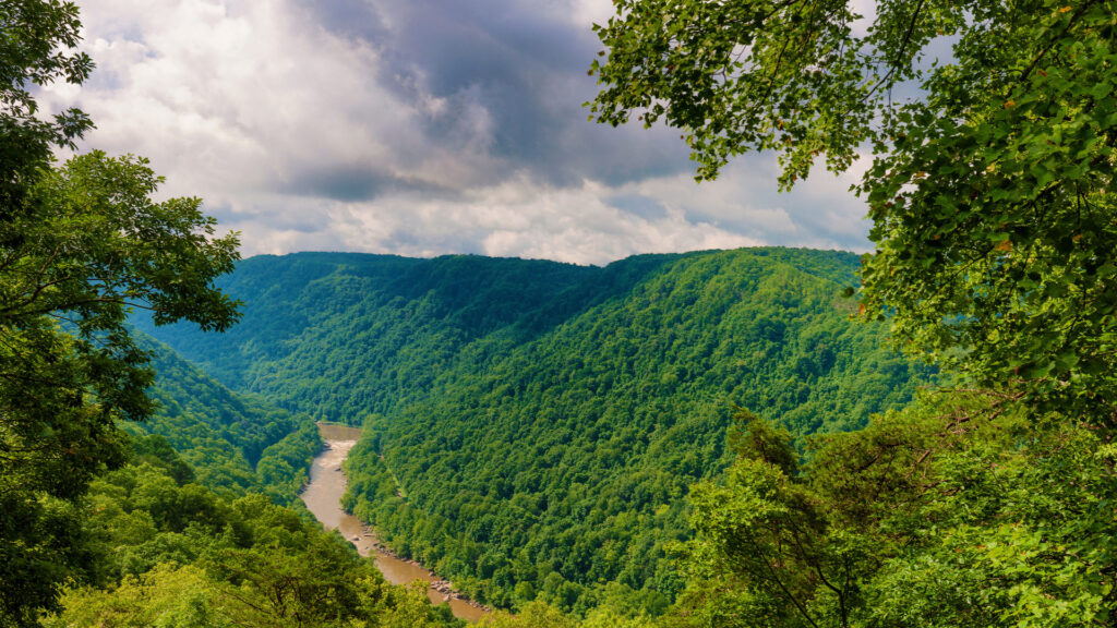 View of New River Gorge National Park, one of the best parks to visit in october