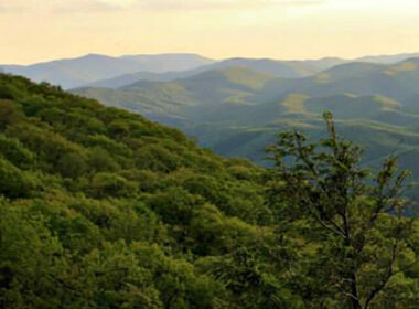View of Blue Ridge mountains from a camping location in Virginia mountains
