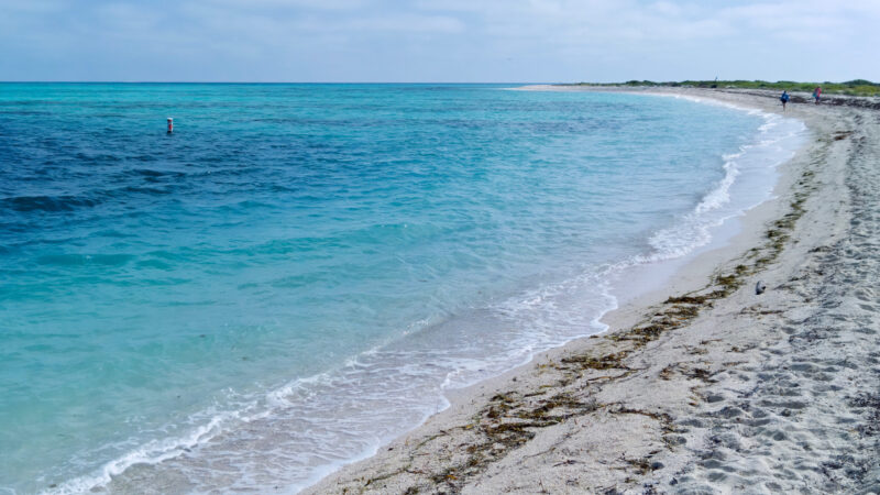 View of Dry Tortugas, one of the clear water beaches in florida
