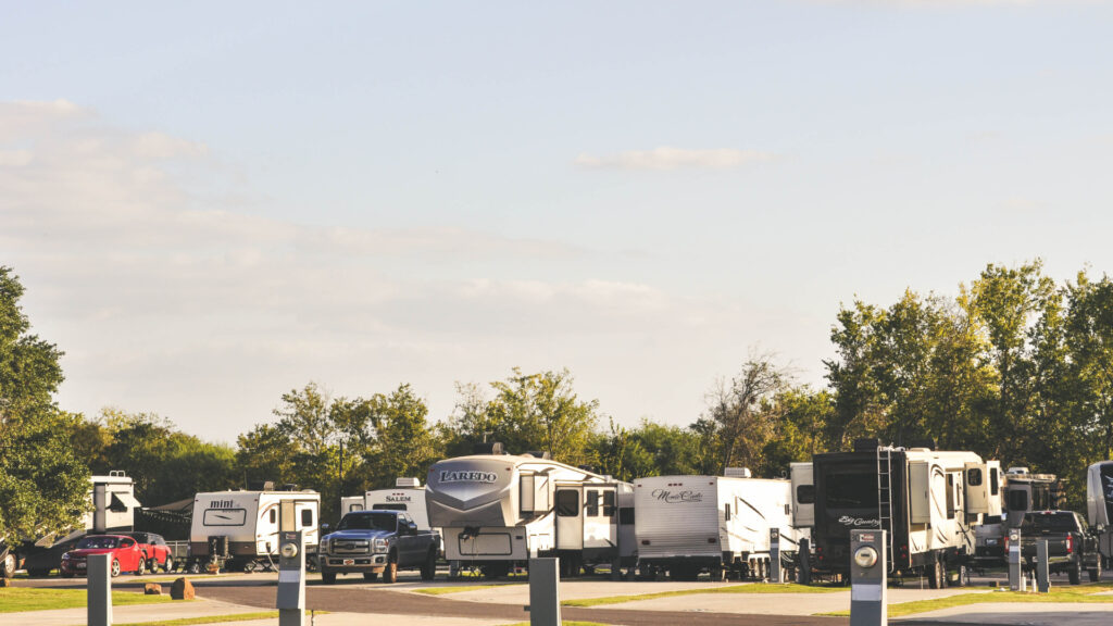 View of RVs at an rv resort in texas