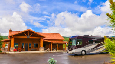 View of the Angel Fire RV resort in New Mexico