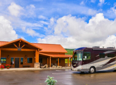 View of the Angel Fire RV resort in New Mexico