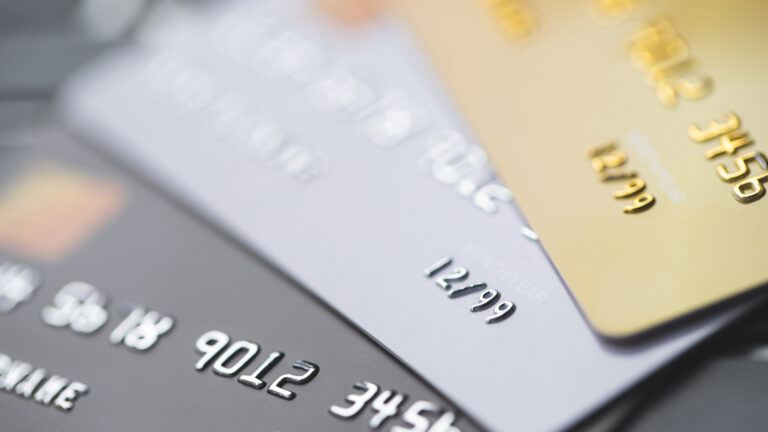 Close up of multiple good sam credit cards