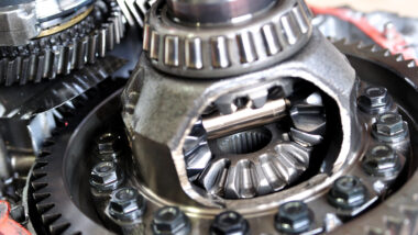 Close up of a front differential