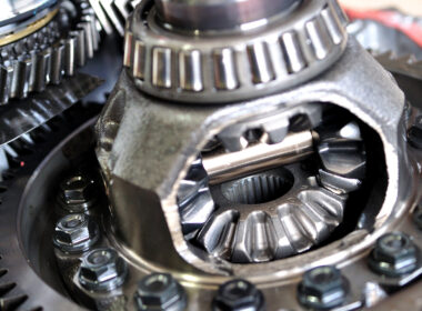 Close up of a front differential