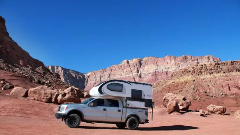 A truck using one of the best truck camper jacks