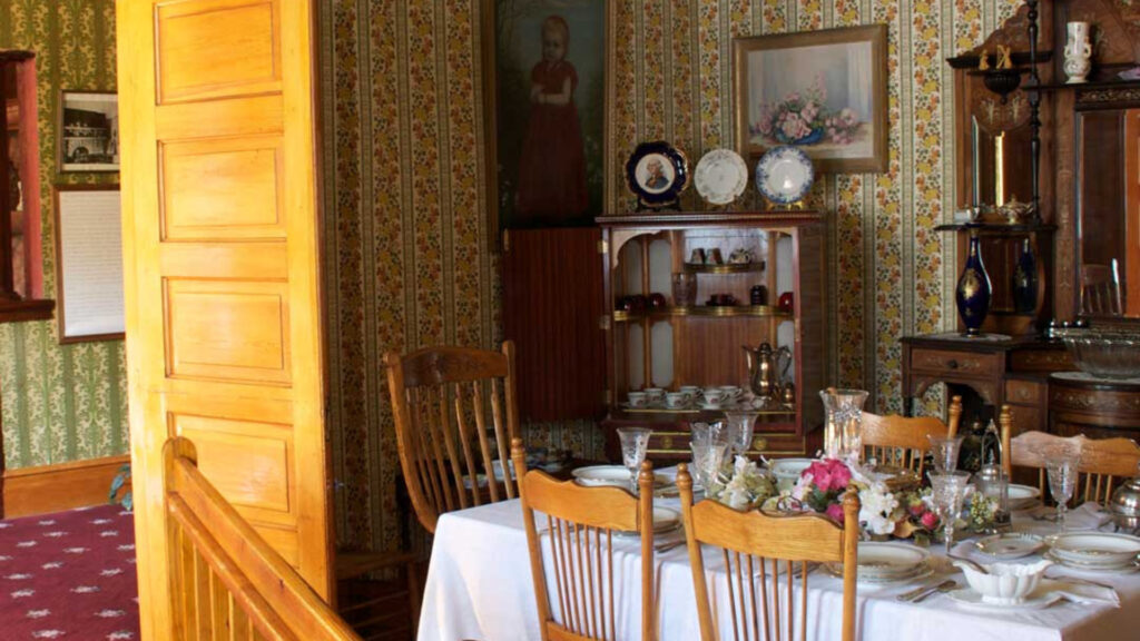 The tea room in Miramont Castle in Manitou, one of the castles of colorado
