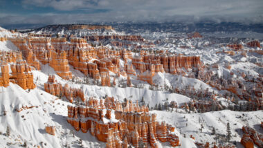 View of Bryce Canyon National Park during the winter, one of the best times to visit