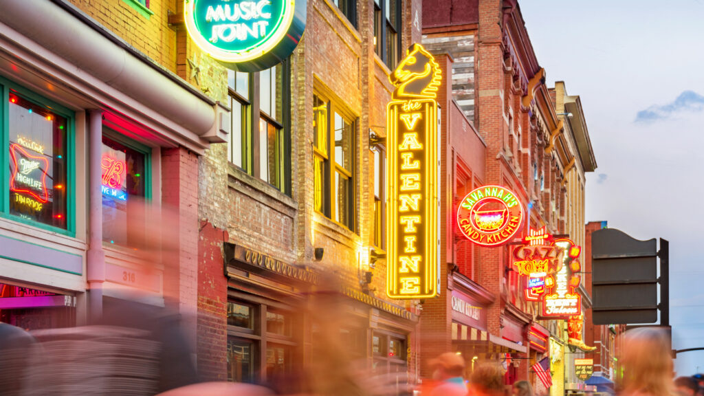 View of printers alley nashville