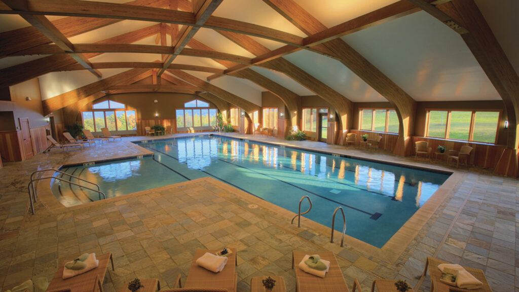 The indoor pool at the von trapp family lodge