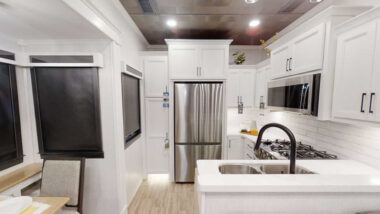 A The rear kitchen fifth wheel