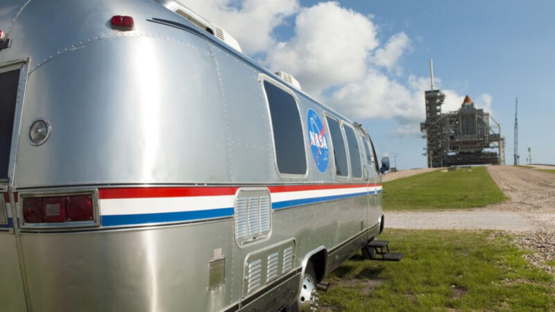 The NASA Astrovan parked outside