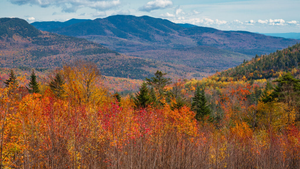 View of kancamagus scenic byway in the fall