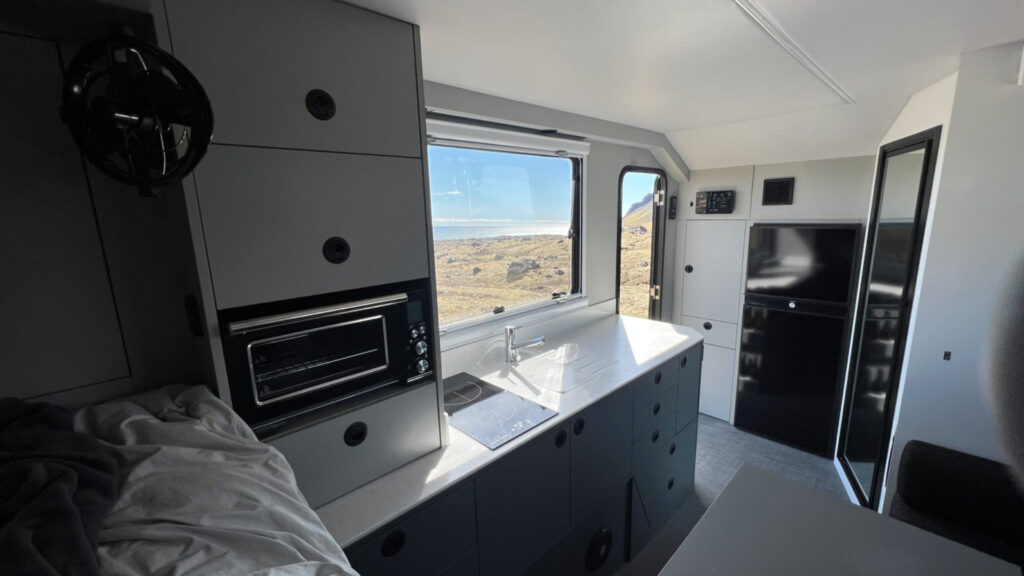 View of the inside of a Bruder trailer
