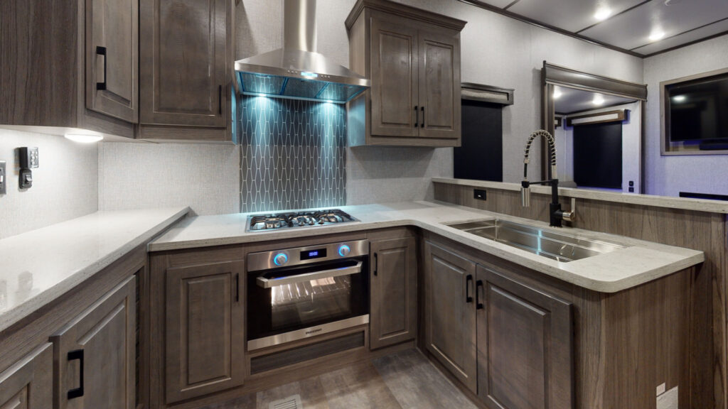 A CrossRoads Cameo CE4021FK front kitchen fifth wheel