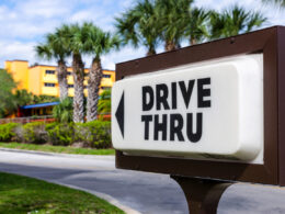A drive-thru sign where some fail to drive their RV through