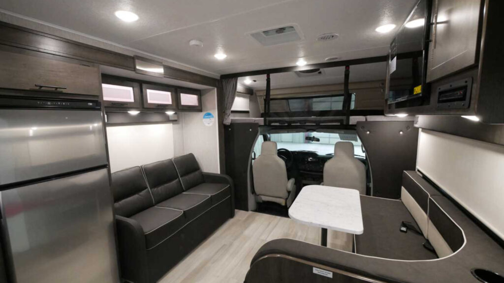 Inside a Coachmen Leprechaun 298KB RV that includes a washer and dryer