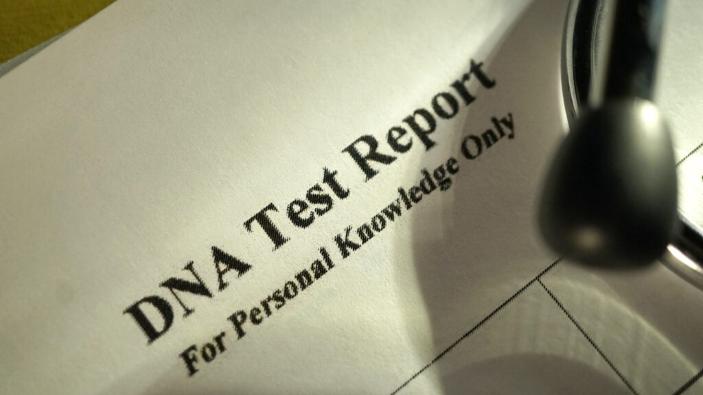 A DNA test report for a dog