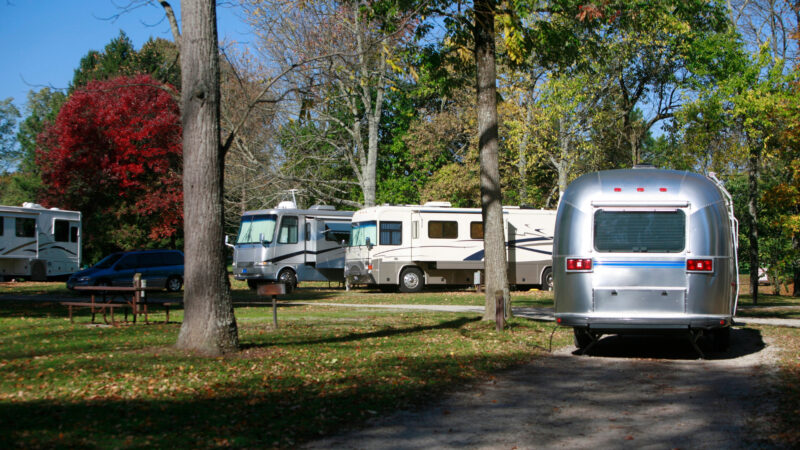RVs parked at arrowhead campground