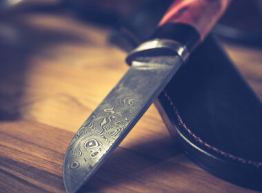 Close up of a camping knife