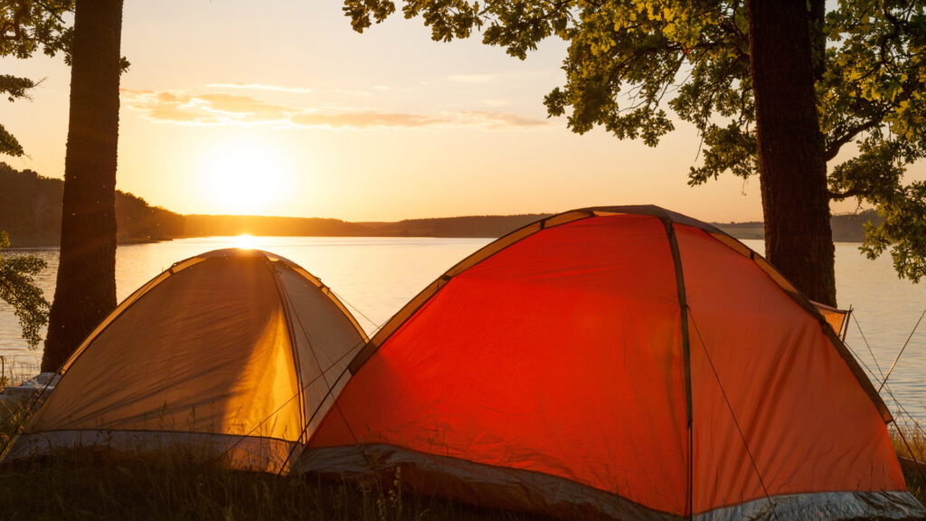 Camping tents being used for primitive camping