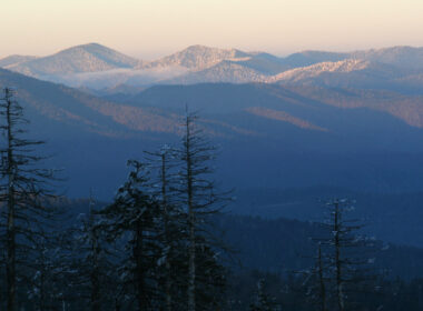 View of the great smoky mountains, a national park in Tennessee