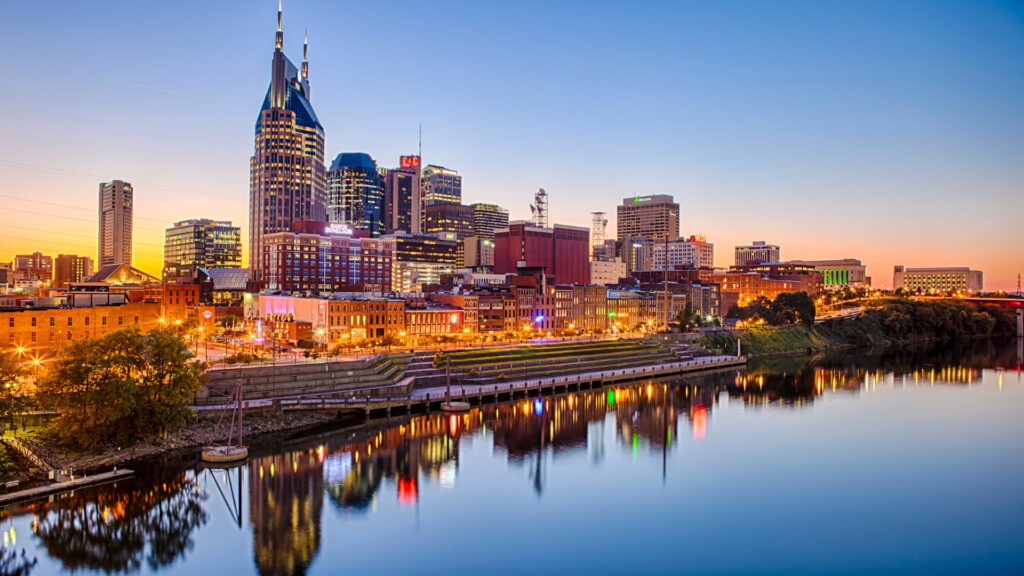 View of downtown Nashville in Tennessee