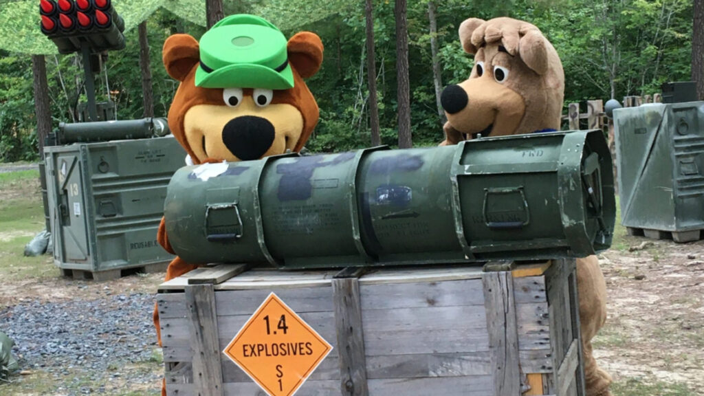 Yogi Bear characters at a campground in nc