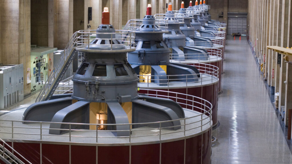 Inside the Hoover dam power plant
