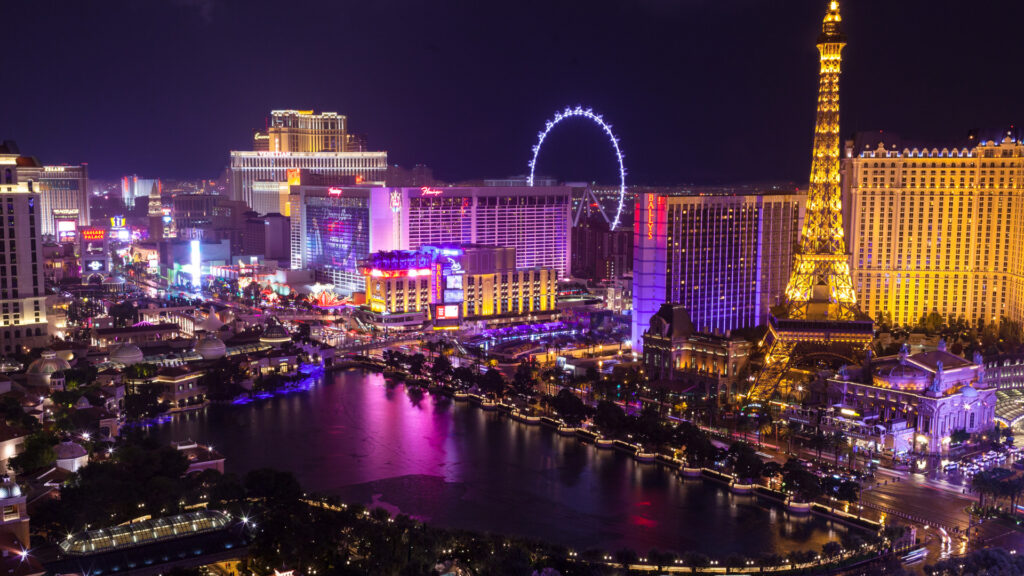 View of Las Vegas, a popular spring break destination 