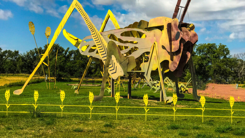A bug sculpture at the enchanted highway in north dakota