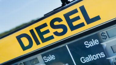 Close up of a diesel sign