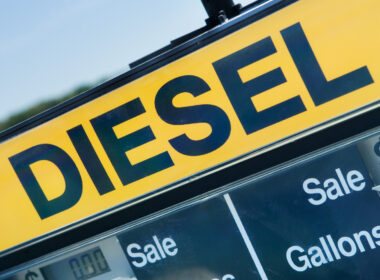 Close up of a diesel sign