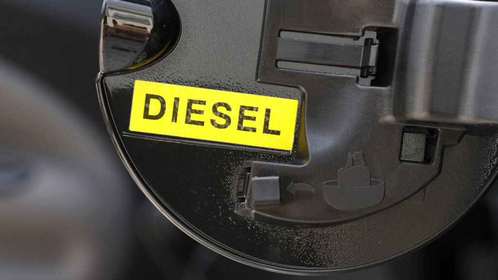 Close up of a Diesel gas pump