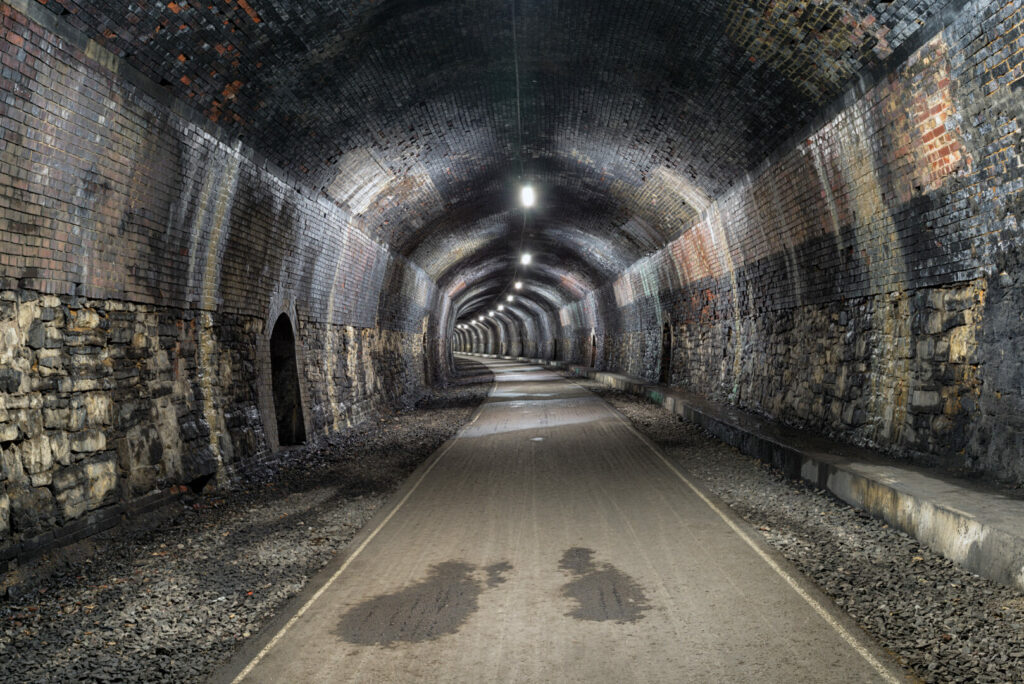 Dark interior of the Dingess Tunnel