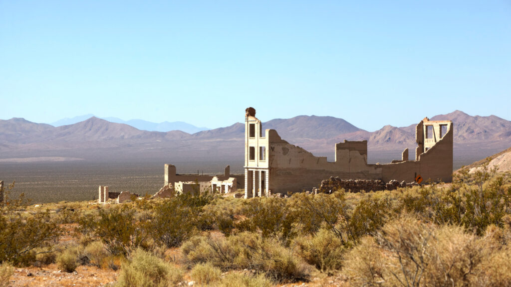 View of rhyolite ghost town