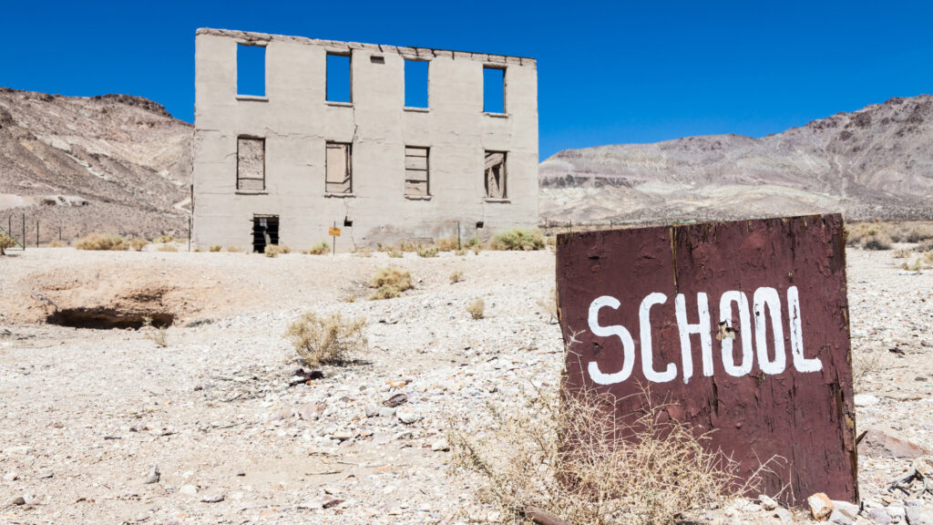 A school at rhyolite ghost town