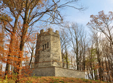 View of Witches Tower in Hills and Dales MetroPark