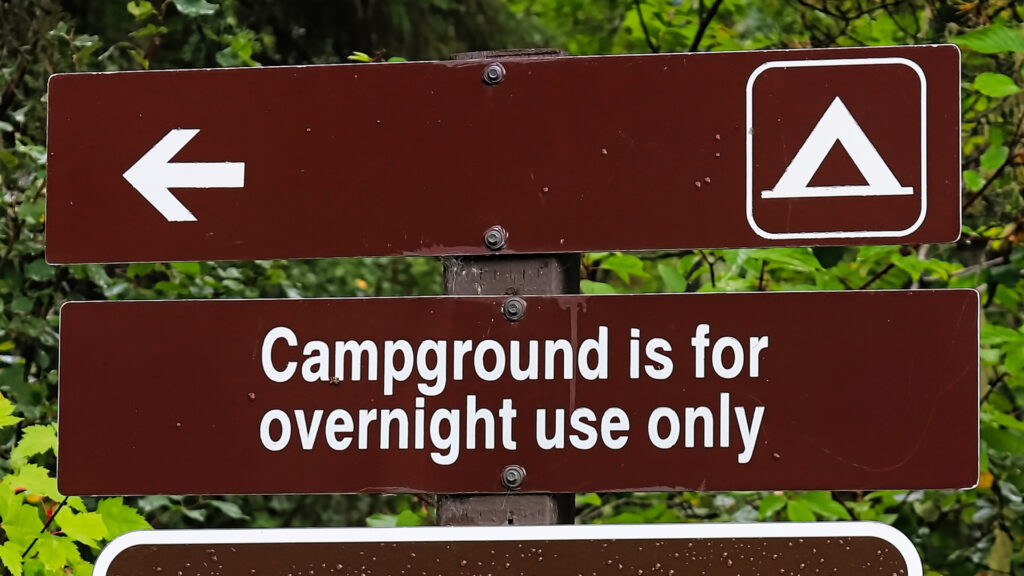A campground sign