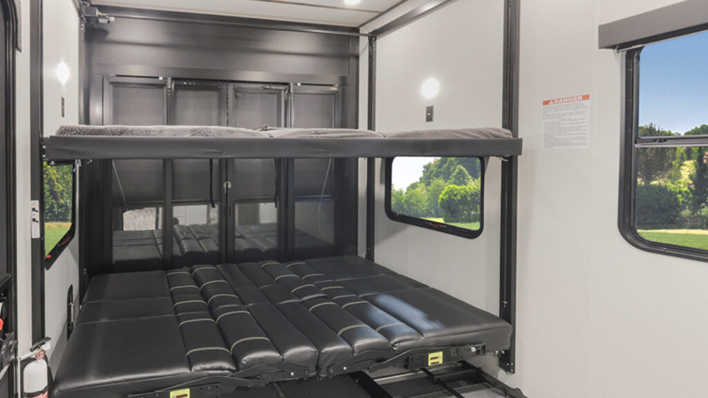 Two beds in an Alliance Valor 36V11 RV