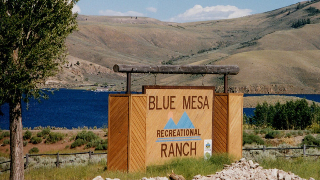 The Blue Mesa Recreational Ranch sign