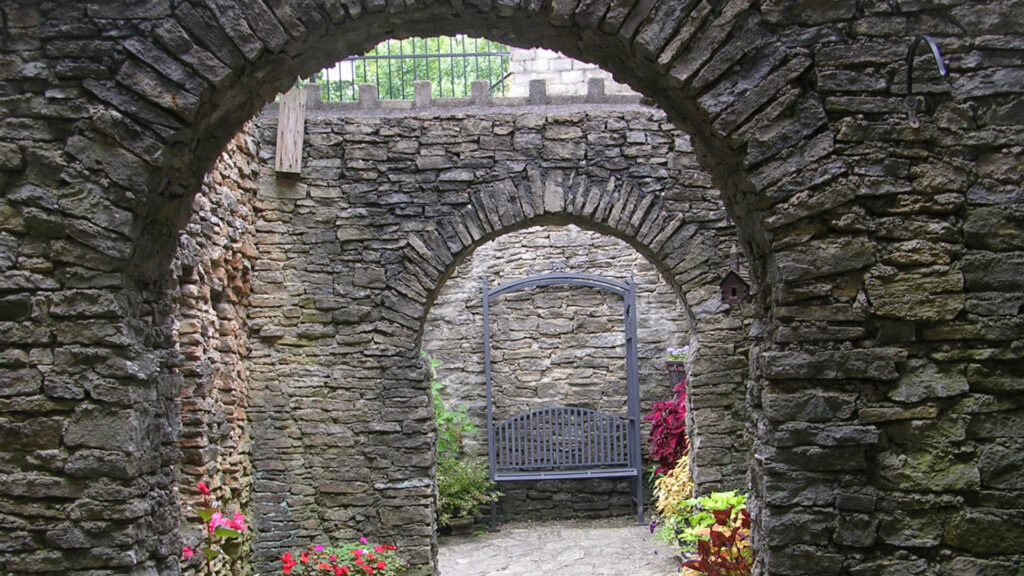 A garden area at Loveland Castle