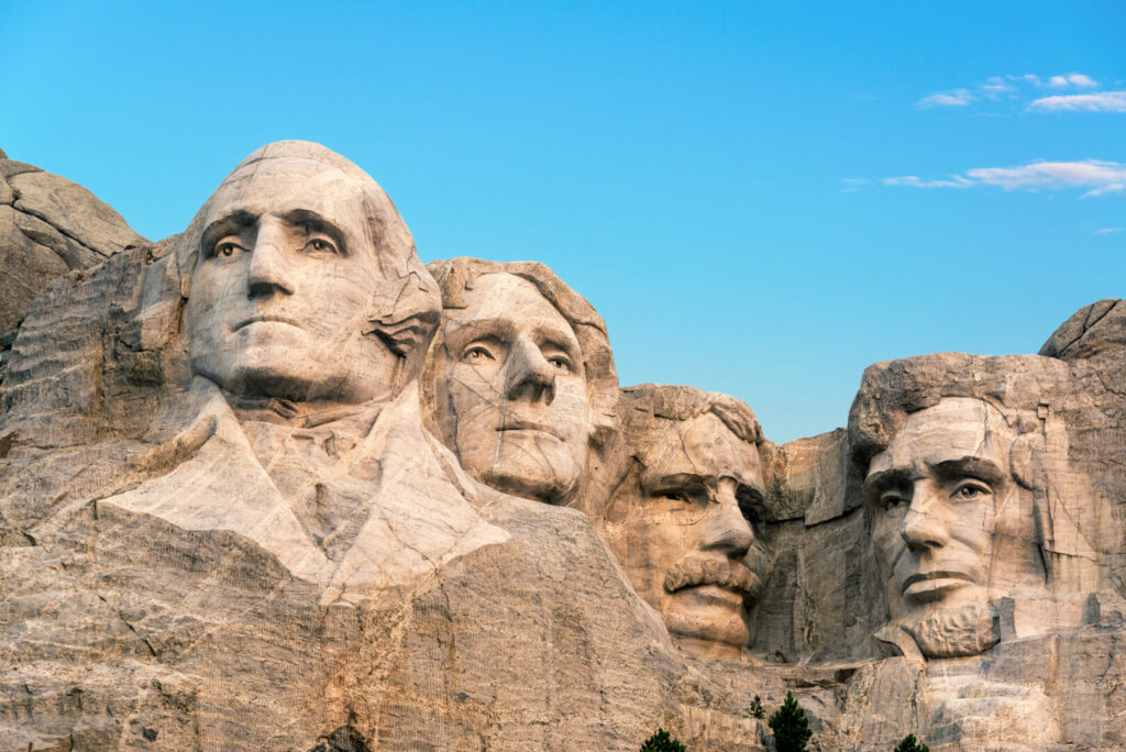 Up close view of Mount Rushmore