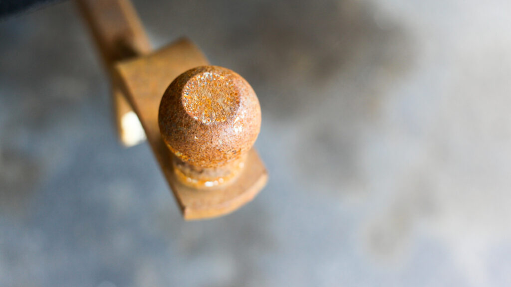 Close up of a ball hitch